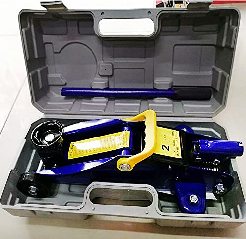 Cric Hydraulique Rouleur 2T Cric Voiture pour SUV, 4x4, Break, Hauteur de Levage de 135 à 320mm, Levée Rapide Grâce au Système à Double-Pompe, avec Coffret