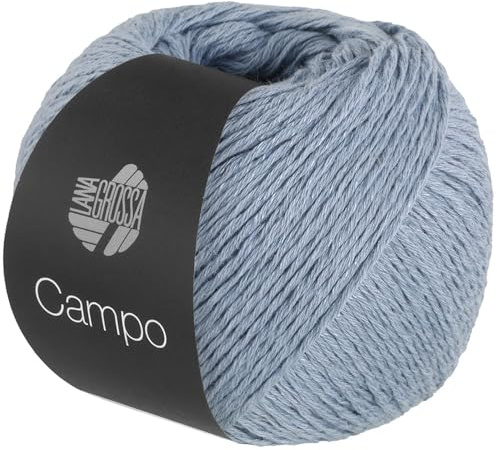 LANA GROSSA Campo | Feines, mehrfach verzwirntes Baumwoll-Mischgarn mit Struktur | Handstrickgarn aus 65% Baumwolle & 25% Viskose & 10% Leinen | 50g Wolle zum Stricken & Häkeln | 165m Garn FB 4
