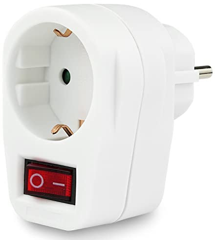 Schutzkontaktsteckdose 16 A mit beleuchtetem An/Aus Schalter erleichtert das Stromsparen