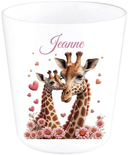 Les Trésors De Krys Gobelet en Plastique pour Enfants | Gobelet Personnalisé avec Nom |Verre Plastique Incassable Personnalisé