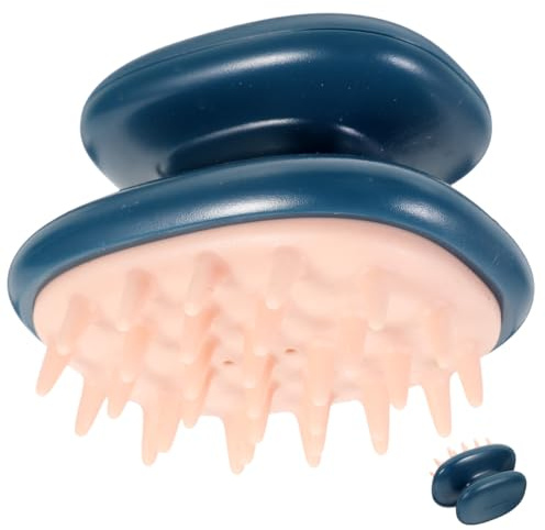 Tragbare Silikon Haarbürste Blau für Kopfhautmassage und Reinigung | 1 Stück, Handlich für Unterwegs, Sanfte Anwendung Am Haaransatz, aus Silikon