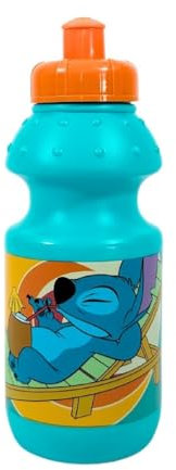 My sweety pop - Trinkflasche - Kunststoff - Kinder - Kindergarten - Schule - Urlaub - Mahlzeit - 18 cm - 400 ml - Hydration - Geschenkidee - Stitch - Blau/Orange