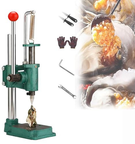 JOSBY Machine d'ouverture de palourdes à huîtres réglable, Ensemble d'outils d'écaillage d'huîtres en Acier Inoxydable, Machine d'ouverture Manuelle de Trou d'huîtres, pour huîtres Ouvertes, ormeaux