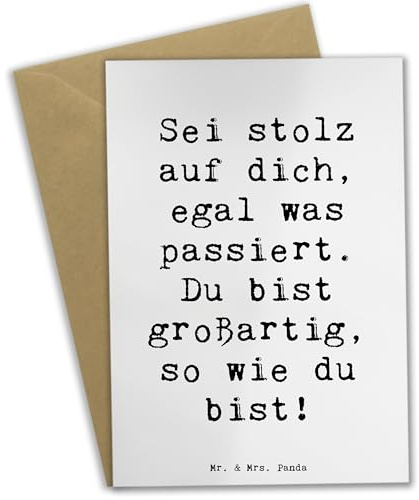 Mr. & Mrs. Panda neujahrskarte Spruch Mit Enttäuschungen umgehen Stolz - Geschenk, osterkarte, einladungskarten, Trost, Vertrauem, so wie du bist, glückwunschkarten, Trostspender, weihnachtskarten
