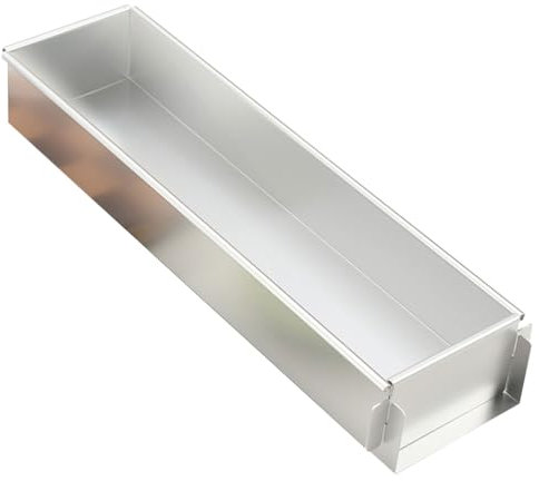 Generic Estilo Abierto Moldes para Tartas de Aluminio Plateado Rectangular para Pasteles y Postres, Adecuado para Panaderos Caseros y Profesionales, Incluye 1 Bandeja para Hornear Tartas de Queso