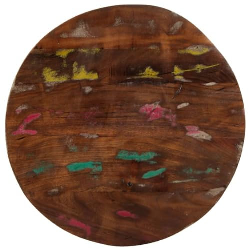 Brokky Tischplatte Ø 60x2,5 cm Tabletop Holzlatten Schreibtischplatte Massivholzplatte Tischplatte Rund Altholz Massiv