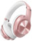 DOQAUS Bluetooth Headphones Over Ear, Foldable Wireless Headphones with 3 EQ Modes, 90Hrs Playtime, Built-in Mic & Wired Mode, Soft Earmuffs, Headphones Wireless for Cellphone PC Tablet(Rose Gold)