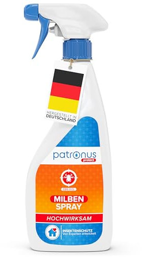 Milbenspray für Matratzen und Polster 500 ml - speziell für Hausstaub-Allergiker - Milben-Spray mit Sofort- & Langzeitschutz als Abwehr-Mittel gegen Hausstaubmilben - effektiv & laborgeprüft