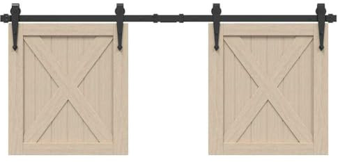 Somanki Schiebetürbeschlag Set für Schranktüren 122 cm Karbonstahl, Schiebetürsystem, Schiebetür Beschlag - 4009682