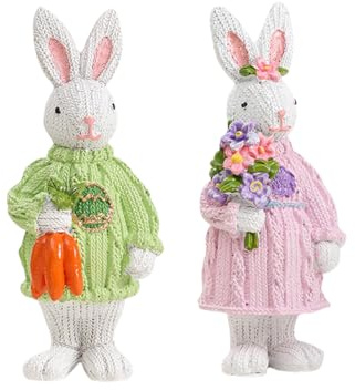 Guvixumi Decorazione Pasquale Figure Pasquali Coniglietto Pasquale Figure Uovo Di Pasqua Coniglietto Pasquale decorazioni pasquali(rosa E Verde)