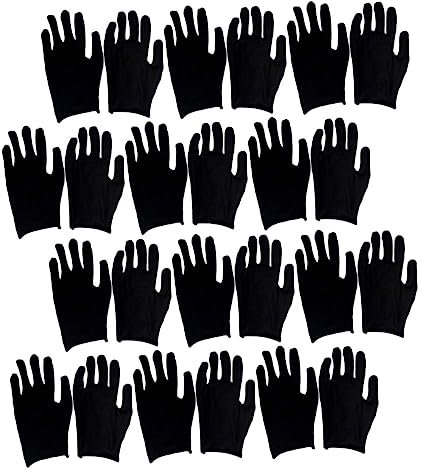 COSMEVIVI 12paare Baumwollhandschuhe Schwarz Bequeme Arbeitshandschuhe Sicherheitshandschuhe Handschutzhandschuhe Dünn Für Vielseitigen Einsatz