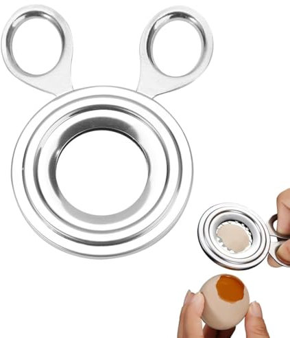 Abridor huevos, tijera para huevos acero inoxidable, cortador huevos que ahorra tiempo, abridor huevos acero inoxidable, cortador huevos, para huevos crudos y cocidos, plateado