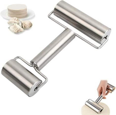 Mini Rolling Pin,Stainless Steel Non-Stick Small Dough Roller for Pizza, Pastry & Sugarcraft Mini Baking Tool with Ergonomic Handle Dishwasher Safe