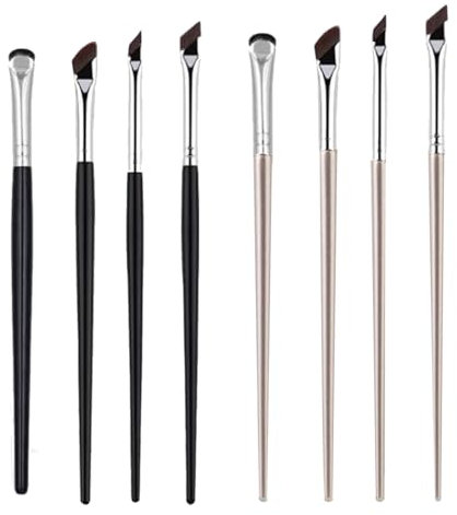 TSUOUKL Set di 8 pennelli per eyeliner, eyeliner in gel di precisione, angolati e piatti, ultra sottili e piegati, pennelli per eyeliner a punta fine per un trucco preciso e sopracciglia