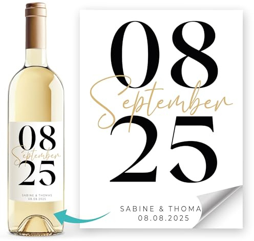 Weinetiketten Weinflaschenetiketten personalisiert Hochzeit Namen und Datum anpassbar SpecialMe® Weiss unisize