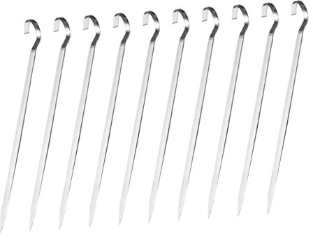 BESPORTBLE Brochettes de Barbecue Antiadhésives Résistantes à Haute Température en Acier Inoxydable Lot de 10 pour Barbecue et Rassemblements
