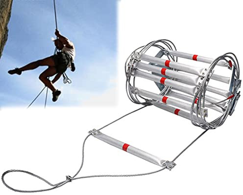 Emergency Fire Escape Ladder 82FT, Heavy-Duty Multifunctional Rescue Rope Ladder with Hooks, Portable Fire Escape Ladders for Home Safety and Emergency Preparedness.