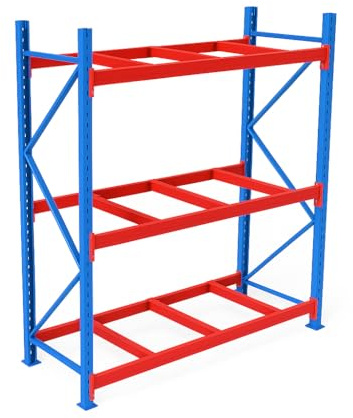 Palettenregal mit 3 Ebenen, industrielles Stahlregal, 248,9 x 99,1 x 200,7 cm, 3-stufiges kompaktes Regalsystem für Lager und Garage
