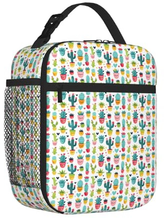 Anceky Bolsa de almuerzo con forma de cactus CuteCactus para mujeres y hombres, lonchera con plantas en maceta, lonchera a prueba de fugas para la oficina, el trabajo y el senderismo