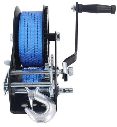 KIMISS 3200lbs Small Hand Winch - Alloy Steel Trailer Winch with 2 Way Ratchet, Anti-Slip Handle, & 10m Cable for Boats, Trucks, and Industrial Use