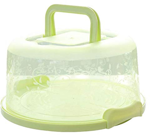 Riuulity Cupcake Carrier Food Preservation Box, Handle Transparent Cake Box Storage box with Handle for Food Preservation Box (Green)