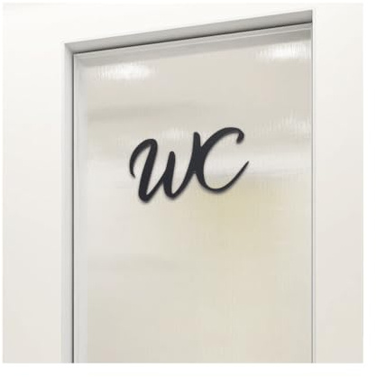 GIDWRIY Cartel para Puerta Baño,Letrero Puerta Baño Negro,Cartel Inodoro Acrílico,Pegatina Wc Autoadhesivo,Placa Wc Puertas,Letrero Aseo,Cartels Bano Invitados,Signo Puertas Inodoro para Interior