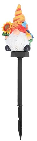 DIYEAH Lampe Solaire de Jardin Gnome en Résine, Éclairage Automatique