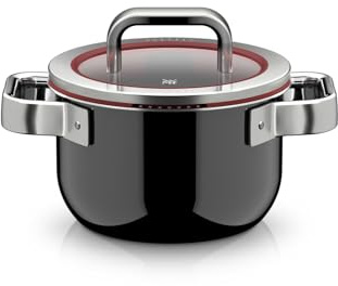 WMF Fusiontec Function Pro, Kochtopf mit Deckel, 16 cm, kratzfestes Material, kleiner Topf, Induktion, für alle Herdarten geeignet, Made in Germany, schwarz, 0518555290
