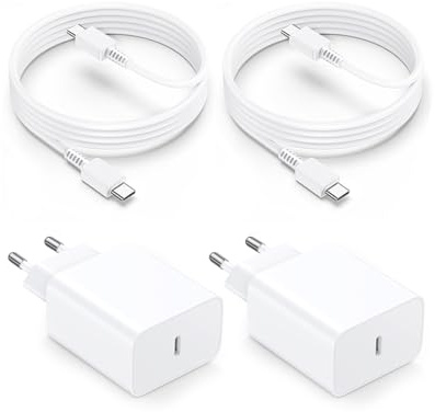 45W Chargeur USB C,Chargeur Rapide Samsung avec 2M Câbles,Charge Rapide pour Samsung Galaxy S25/S24/S23/S22/S21/S20/S20+/Note 20/10/9/8/A73/A53/A52,UBS C Secteur Mural Alimentation Prise-2 Pack Blanc
