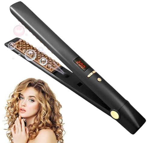 Hair Crimper, Crimping Tool Hair for Root Volumizing, Ceramic Hair Crimpers for Women with Adjustable Temperature & Negative Ion Auto Power Off Anti-Scald for Lasting Fluffy Root Volume (Black)