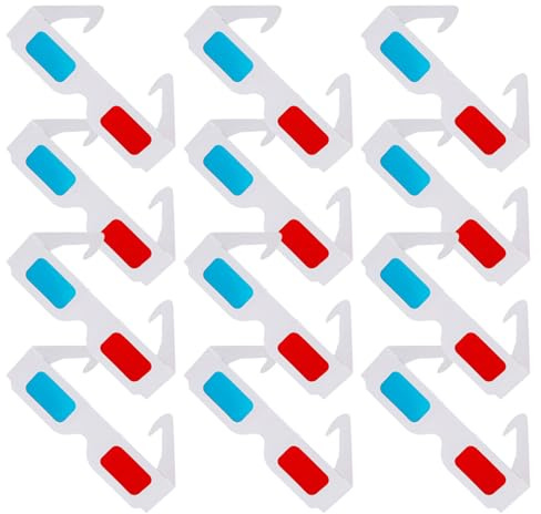 KONTONTY 150pcs Cardboard Glasses for Movies Dvds Comics Red Blue Stereoscopic Viewing Glasses for Classroom Stem Projects and Party Favors