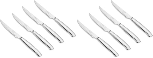 Arcos Juego Cuchillos carne 4 piezas 4 pulgadas, Paquete Cuchillos bolsillo con borperla para cortar y filetear carne, Hoja y mango Acero Inoxidable monobloque, Serie Mesa (Paquete de 2)
