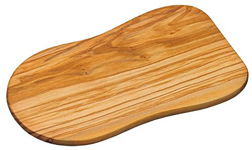 KESPER Lot de 4 Planche à découper en ondulée, 35 x 20 x 1,2 cm, en bois d'olivier, plateau/plateau avec élégante veines