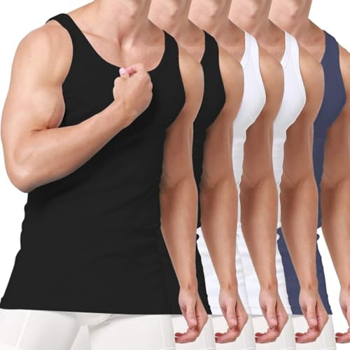 Smart Sir Débardeur Homme 100% Coton Matière Douce, Marcel Homme Lot de 3/5 | Matière Respirante, Ajustement Parfait, Debardeur Homme, Coupe pour Différentes Morphologies, Idéal au Quotidien & en Loisirs