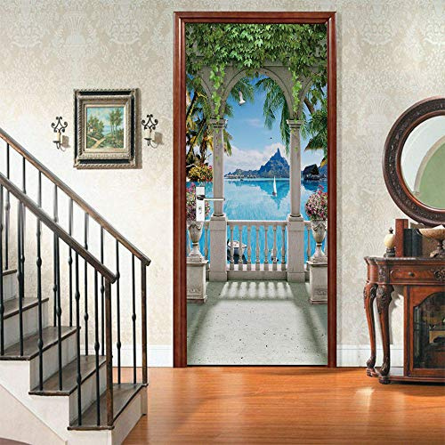VIRANDA Türtapete 3D Selbstklebend Türaufkleber - Landschaft -TürPoster Fototapete Türfolie Abnehmbar Wandtapete PVC Wasserdichte Schlafzimmer Tür Stickers 80x200cm