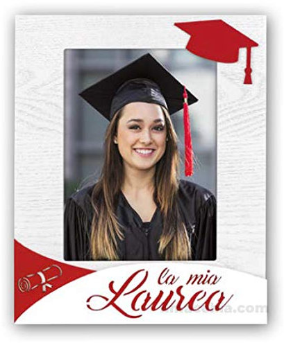 Marco fotográfico para fiesta de graduación 13 x 18 portafotos modelo Ateneo blanco y rojo