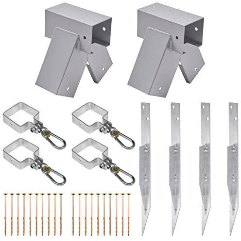 Kit per costruire un'altalena per parco giochi o da giardino, altalena per bambini, prodotto nell'Unione Europea (90°, grigio)