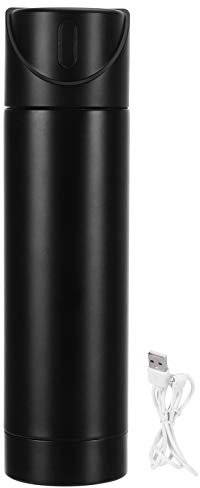 Coppa da viaggio, bollitore da viaggio, 440 ml, mini tazza, acciaio inossidabile 304, per bevande acqua, ricordando bere (nero)