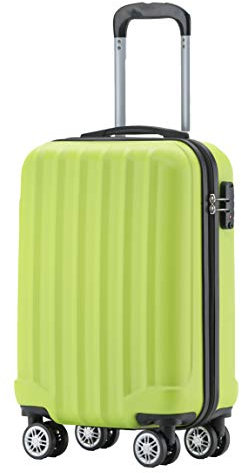 BEIBYE TSA-Schloß 2080 Hangepäck Zwillingsrollen Reisekoffer Koffer Trolley Hartschale Handgepäck M(Boardcase) (Green, M)