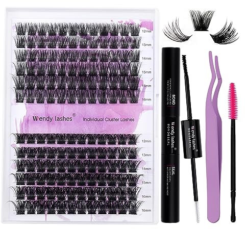 Extension Ciglia Ciuffetti Kit D Curl 0.07mm Cluster Lashes Kit FD18+B Mix 12-16mm DIY Estensioni Delle Ciglia Cluster Individuali Naturale Ciuffetti Ciglia Finte(FD18+B-D-DIY Lash Extension Kit)