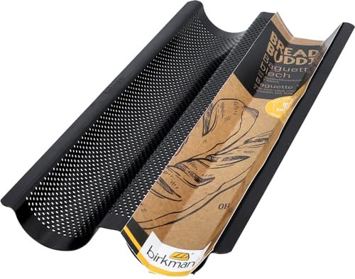 Birkmann Baguetteblech Bread Buddies 16x3x37cm Hitzebeständig bis 230 Grad Hochwertig Antihaftbeschichtet Backbleche Backform Blech Ofenbelch Kuchenblech