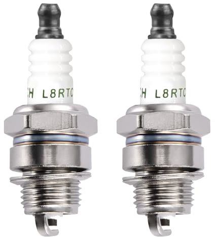 Laitejituan L8RTC Lot de 2 bougies d'allumage universelles pour moteur à 2 temps pour tondeuse à gazon - Bougies d'allumage de rechange pour tondeuse à gazon, tronçonneuse, coupe-pinceau