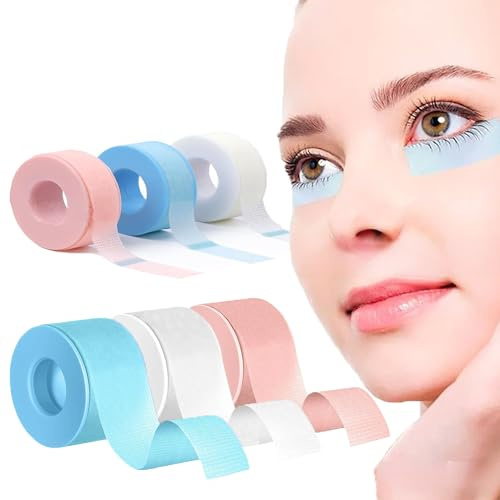 XSQD 6 Rollos Cinta Adhesiva De Pestañas Transpirables Silicona,Cinta Adhesiva Microporosa De Pestañas Falsas, Cinta Adhesiva Aislamiento Maquillaje De Pestañas, Cinta Adhesiva Extensión De Pestañas