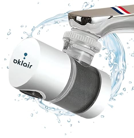 OKLAIR - Purificateur d'Eau sur Robinet - Filtration Haute Efficacité, Anti-Calcaire - Idéal pour Cuisine et Salle de Bain (OKLAIR - PURE - Filtre de Robinet 360°)
