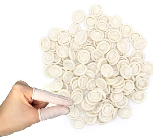 100 pezzi Copridita,Finger Cots Anti-Statico,Guanti da dito per Lavorare con Attrezzature Elettroniche o Coprire Medicazioni,Gomma Antistatica Latex Finger Cots per Proteggere le Punte Delle Dita