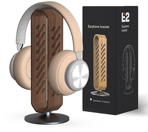 YICOSUN Kopfhörer-Ständer Halter Holz | Alle Kopfhörer-Größen, 100% Walnuss, Premium Qualität | Schreib-Tisch Kopfhörerständer Kopfhörerhalter Halterung als Ablage für Gaming, Headset UVM. (Walnuss)
