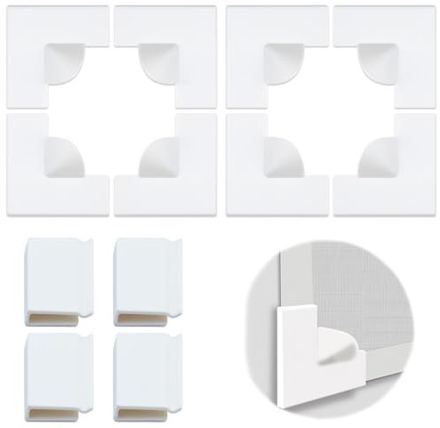 8 PCS Magnetic Window Screen Corners Accessories Kit Reinforced Corners Handles 4 Windproof Heavy Duty Clips for Seamless Repairs and Effective Mosquito Protection (Two Sets, White)