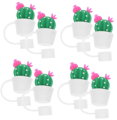 Garneck 8 Stk Strohhalm kappe strohhut strohut stroh hut sonnenhut stroh sombrero hut Party-Brillen-Tags Strohspitzen stopfen Silikonstroh bedeckt Kappe Strohspitzenabdeckungen Kieselgel