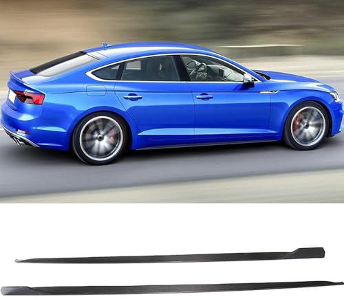 YUEGOO 2 Stück Auto Seitenschweller für Audi A5 S line S5 Sportback Sedan 4Door 2017 2018 2019, Auto-Seitenschweller Splitter Lippe Winglet Diffusor Auto-Seitenspoiler Anti Kollisions Schutz Zubehör