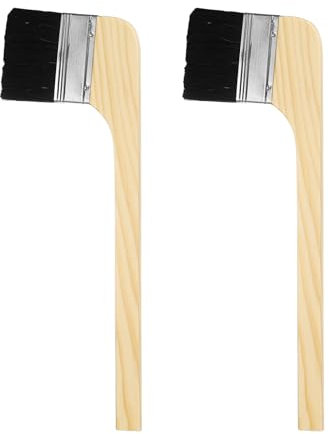 sourcing map Paint Brush 2Pcs 3 Brush Width Reusable Variety Angled Bend Brushes Radiator Paint for All Latex Oil Painting Furniture Walls Treatment, Black